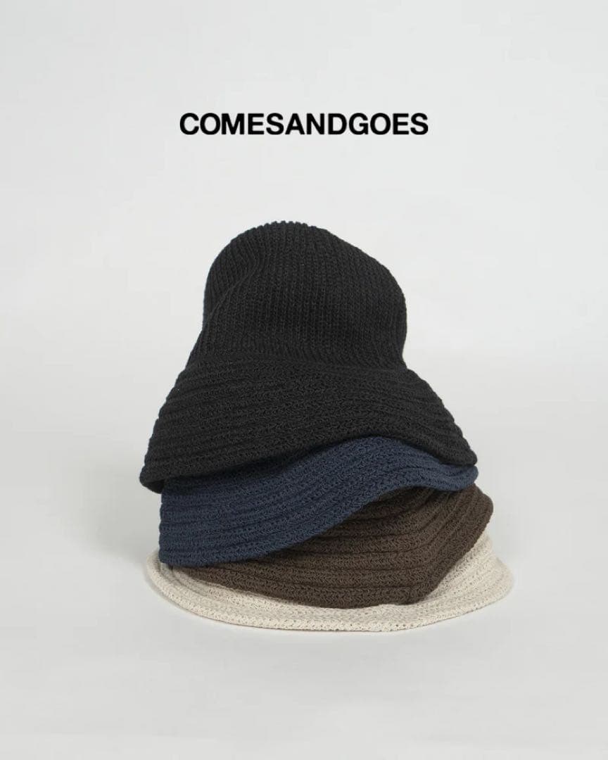 COMESANDGOES 和紙 ニットバルーンハット（BLACK）