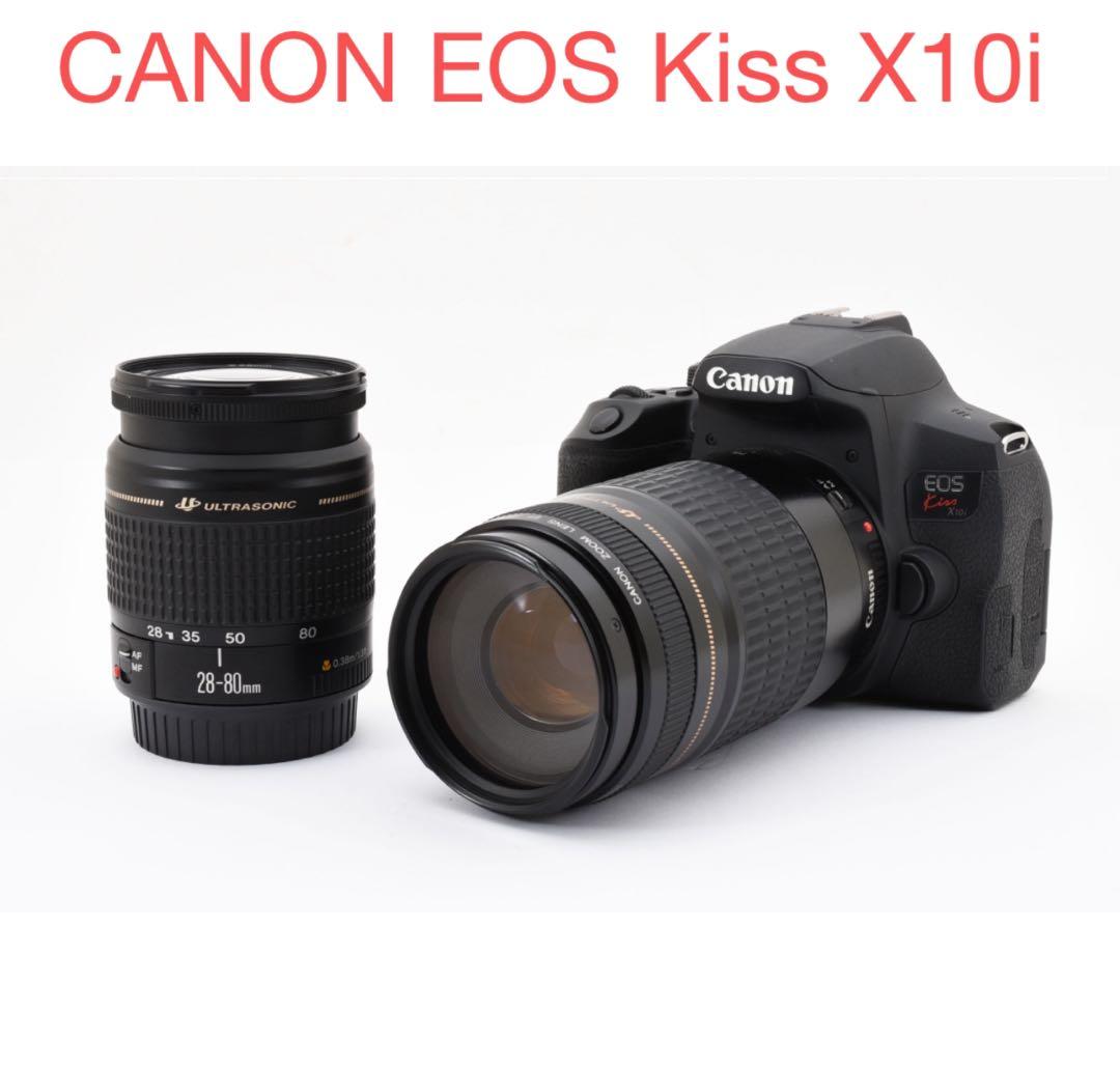 保証付き/CANON EOS Kiss X10i標準&望遠ダブルレンズセット