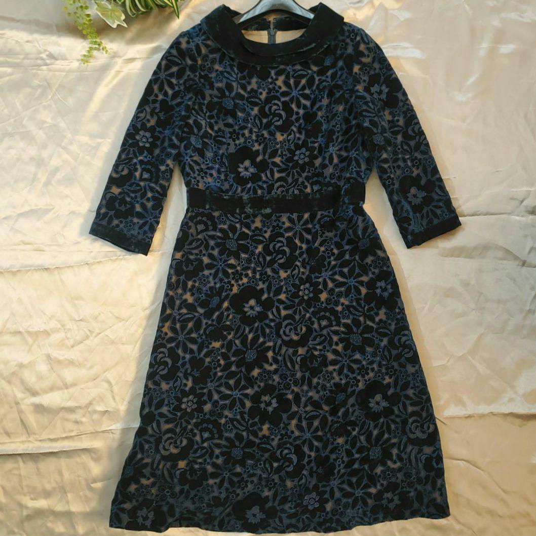 ✩.*˚秋篠宮家デザイナー✩.*˚高級で正統派ローブデコルテ ベルベットワンピ