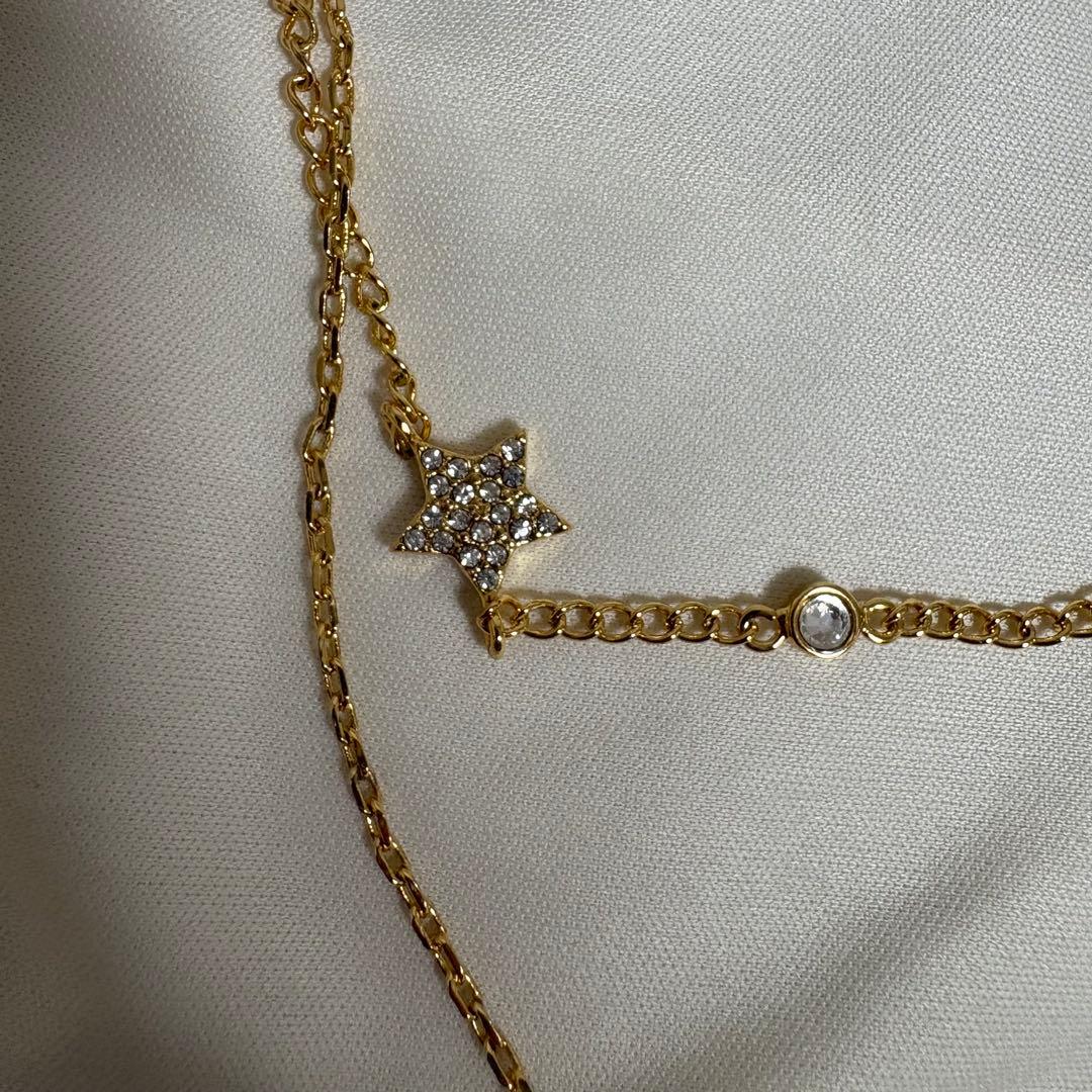 Christian Dior ディオール ネックレス 2連 ゴールド