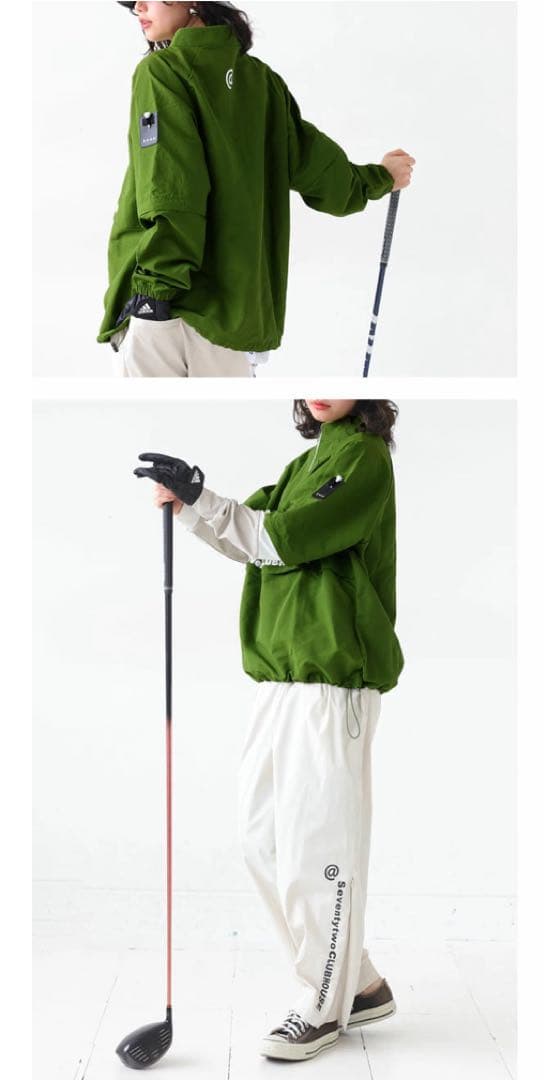 『未使用/タグ付』Regan 2way プルオーバー ゴルフウェア カーキ