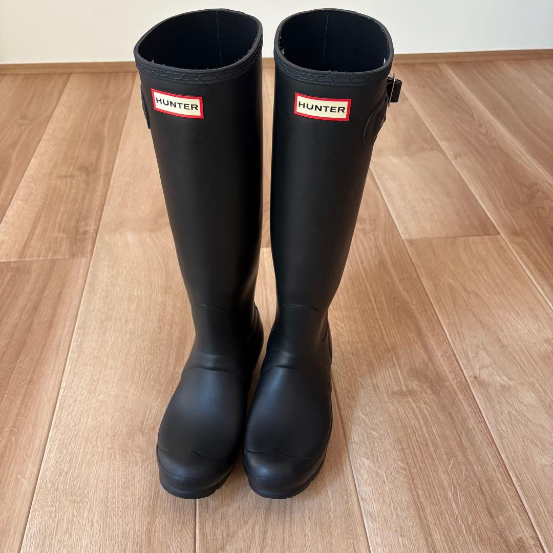 HUNTER ブラック ロングブーツ UK6 EU39