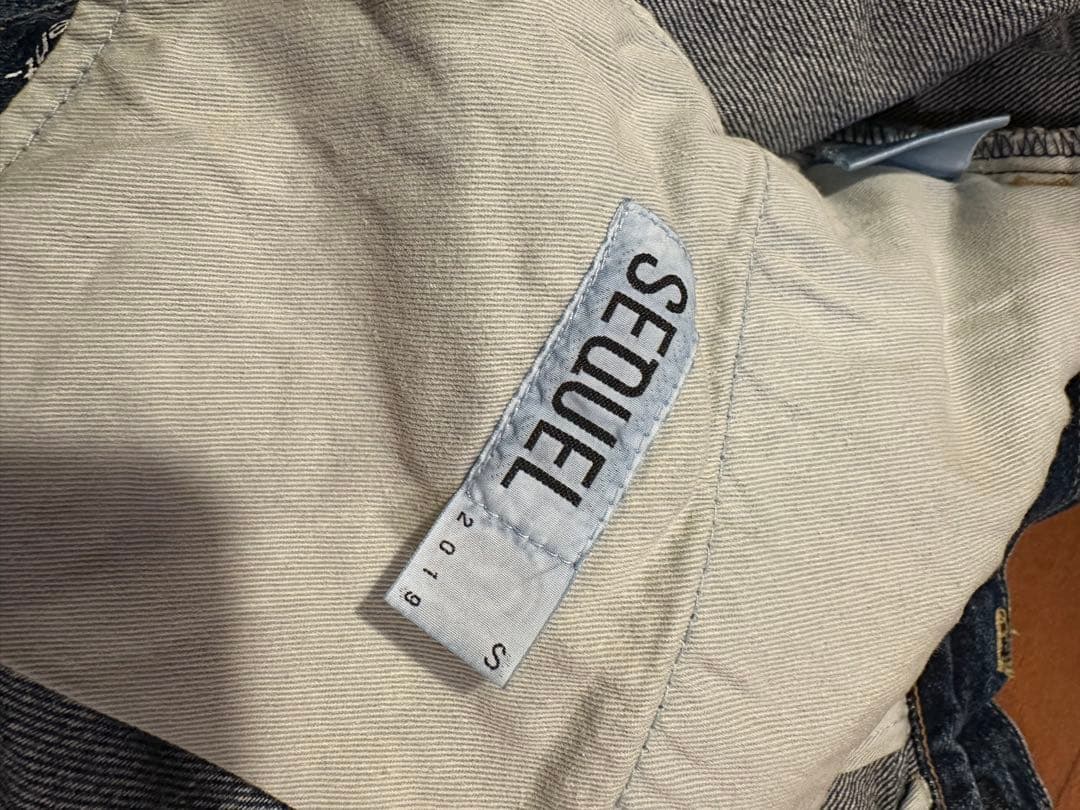 SEQUEL × FRAGMENT DAMAGE DENIM PANTS S