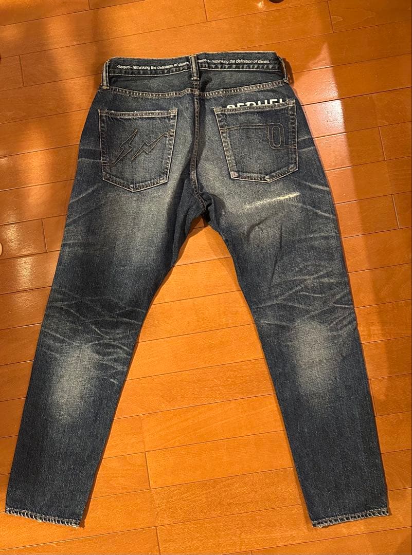 SEQUEL × FRAGMENT DAMAGE DENIM PANTS S