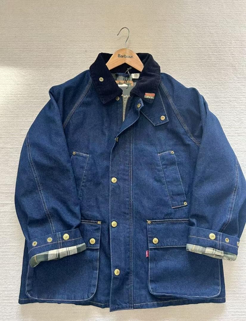 Barbour × Levi's ネイビー デニム カバーオール XS