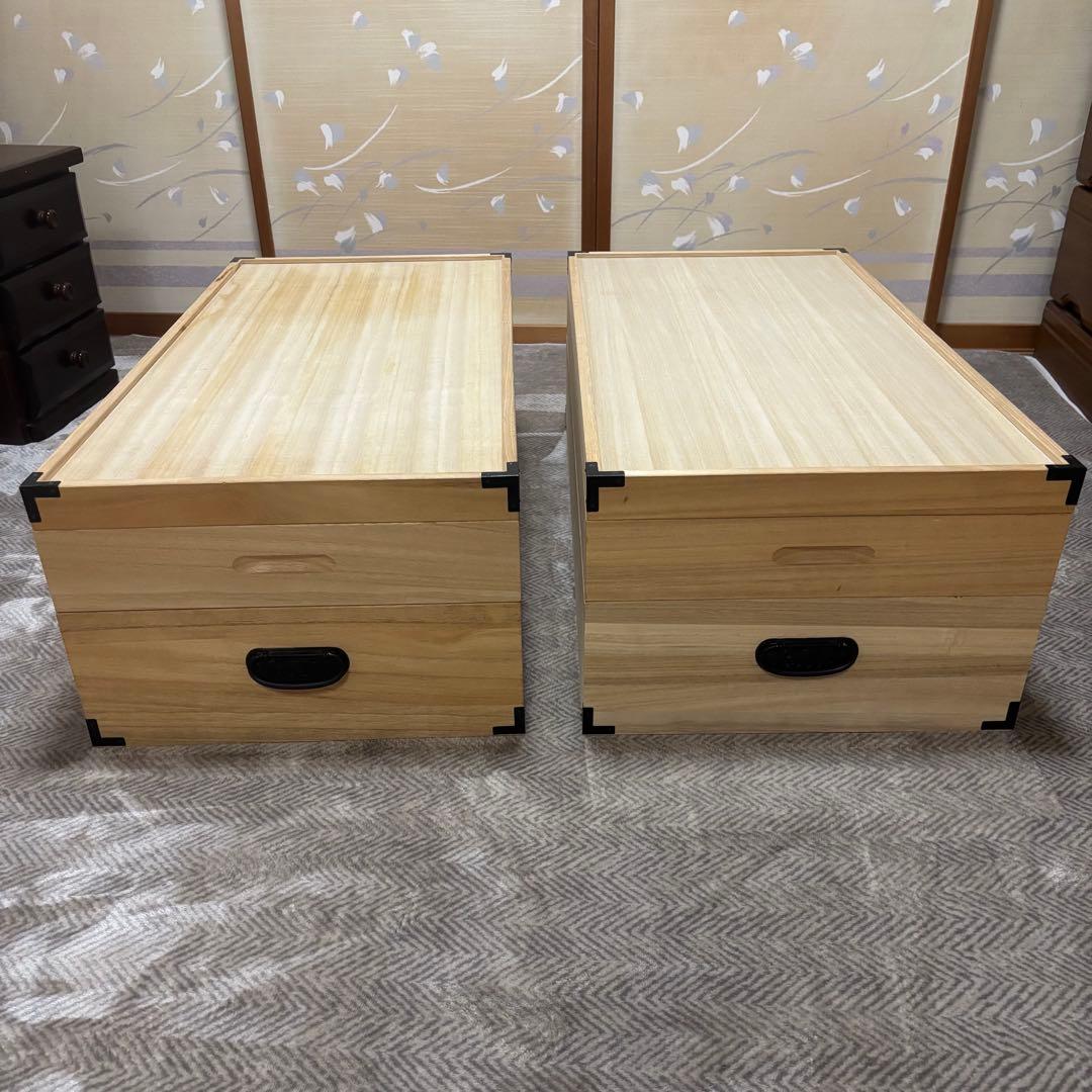 格安　着物衣装ケース　2個セット　桐製　2段　国産