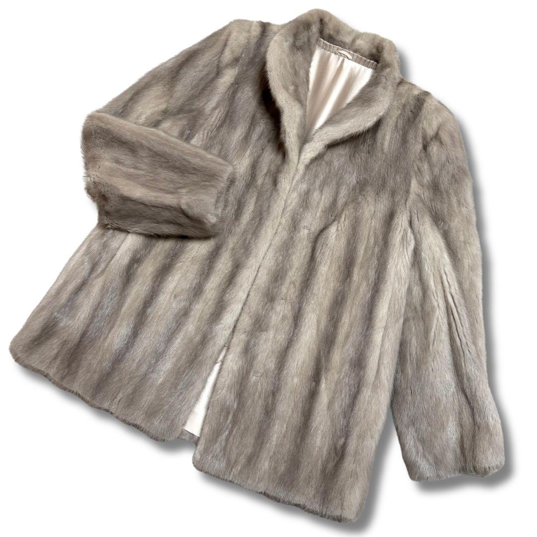 【美品希少✨】サファイアミンク リアルファーコート 本毛皮 貂 艶◎ 毛並み◎