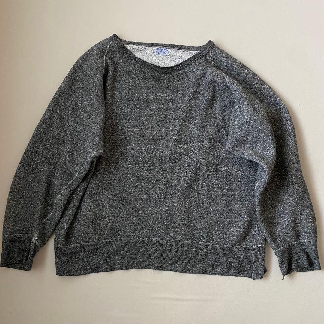 60s ビンテージ Windsor Wear スウェット 黒 ごま塩 50s 幻