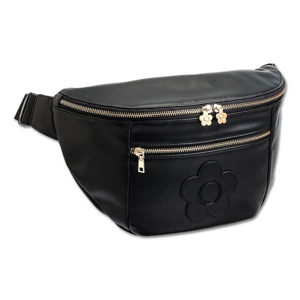 マリークワント フロントポケットデイジーパッチ ボディバッグ ブラック