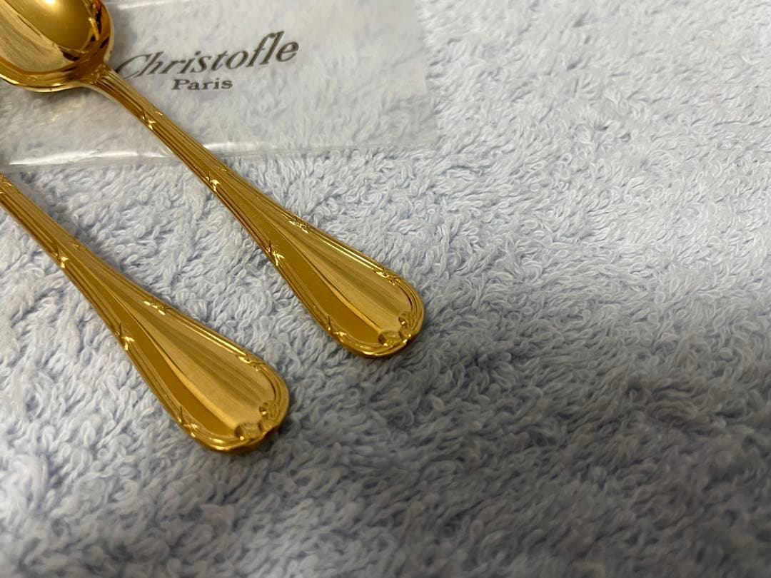 未使用品⭕️廃盤希少クリストフル ゴールド モカスプーン 2本