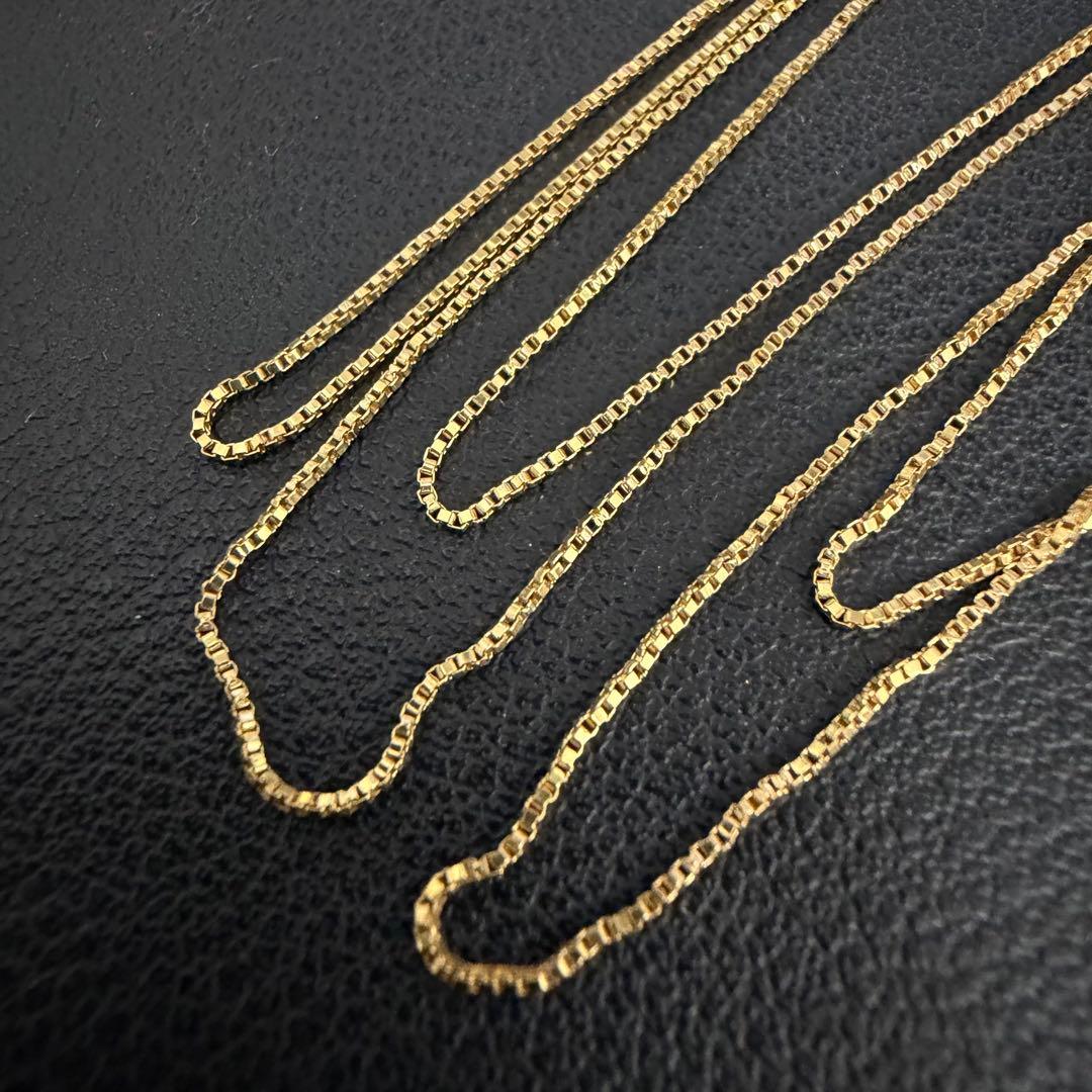 (B012220)K18ベネチアンチェーン アジャスターAU750 18金YG