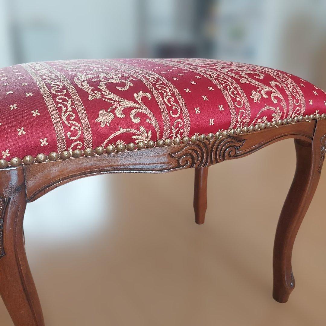 【未使用級】木製スツール 猫脚 ヴィンテージ イタリア製 ロココ調