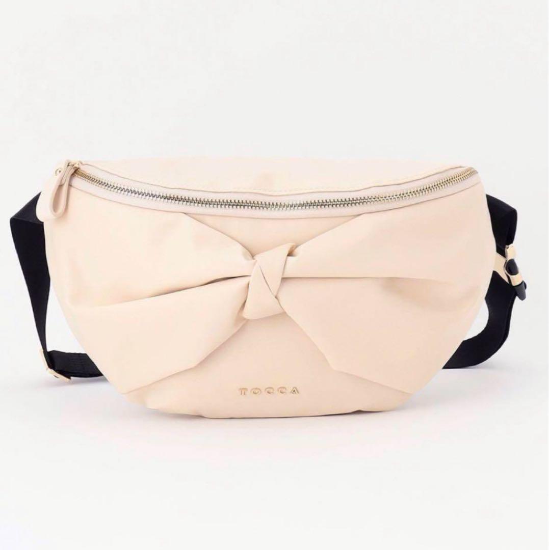 新色　トッカ　tocca リボン ウエストポーチ　ショルダーバック　アイボリー