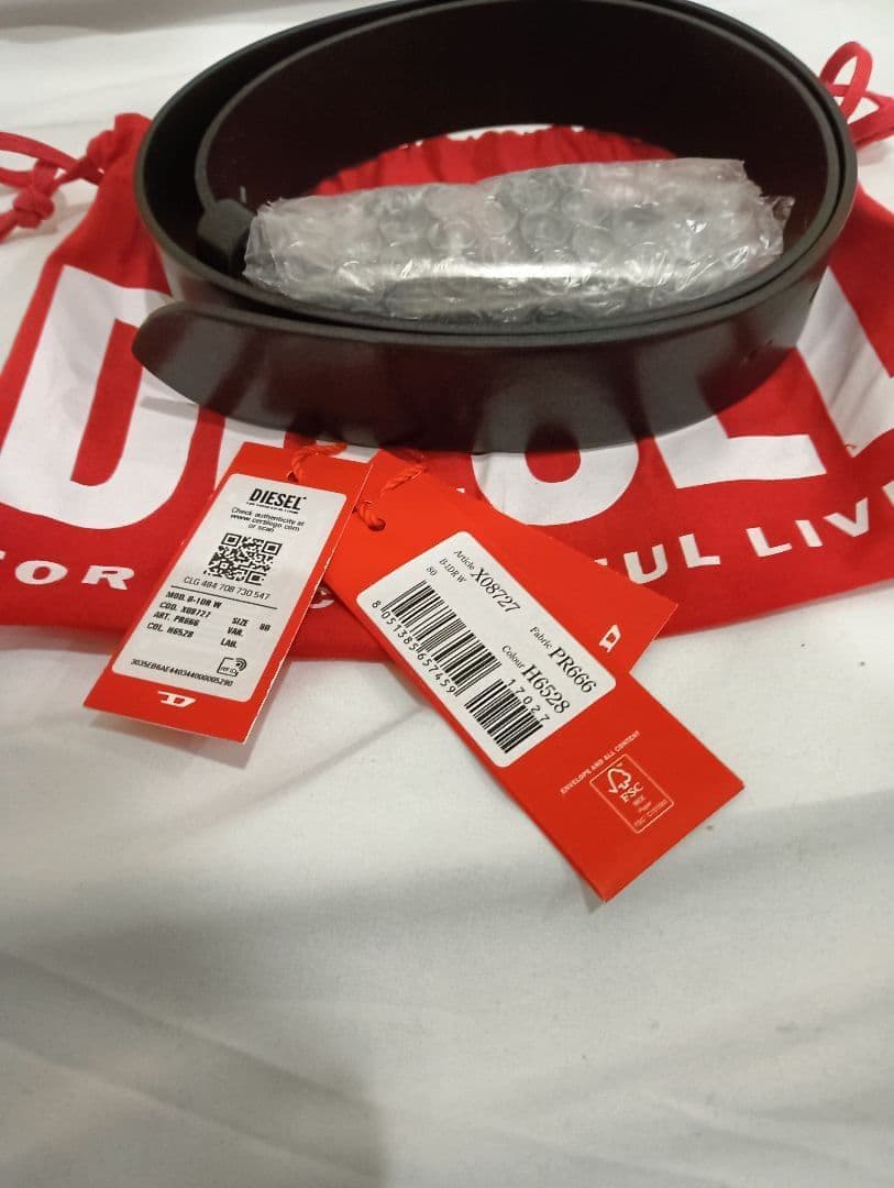 DIESEL ディーゼル ベルト ブラック 80サイズ X08727pr666