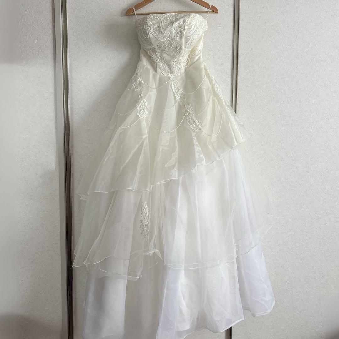 white dress 約9号 約Mサイズ(ウエディング結婚式・発表会・演奏会