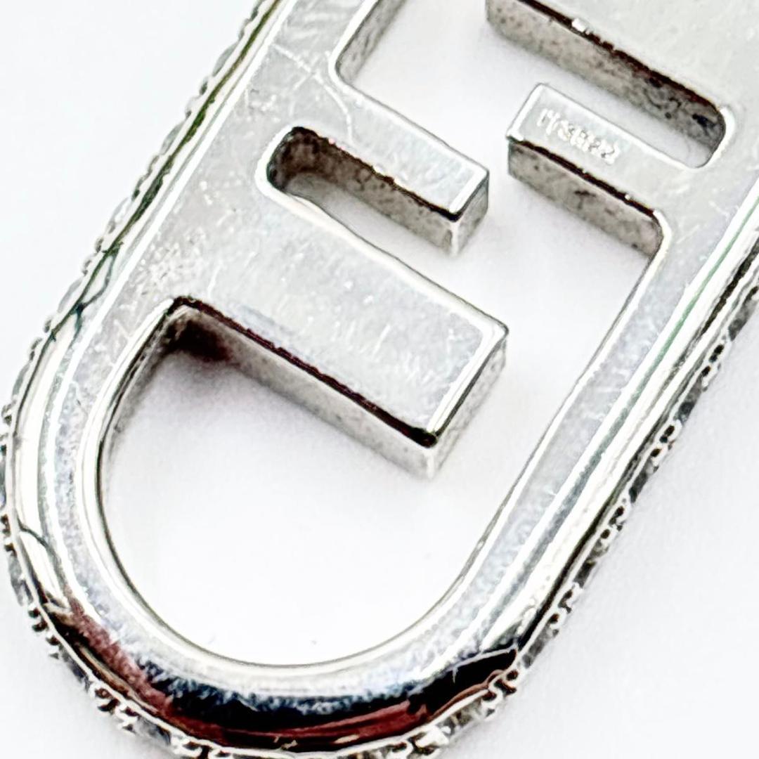 FENDI フェンディ オーロック ラインストーン シン シルバー　ピアス