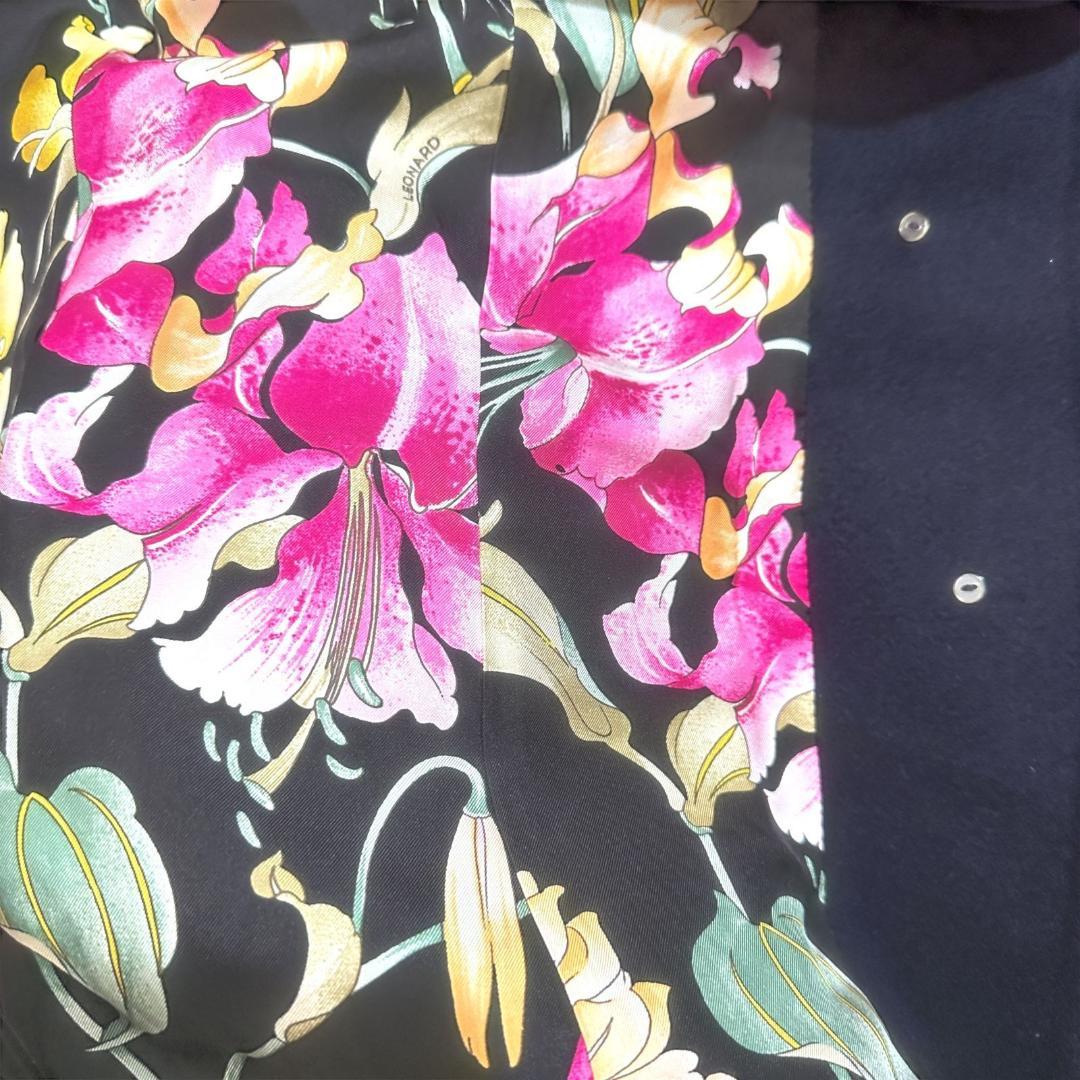 LEONARD　コート　ネイビー・内側花柄　サイズ13　HR0332