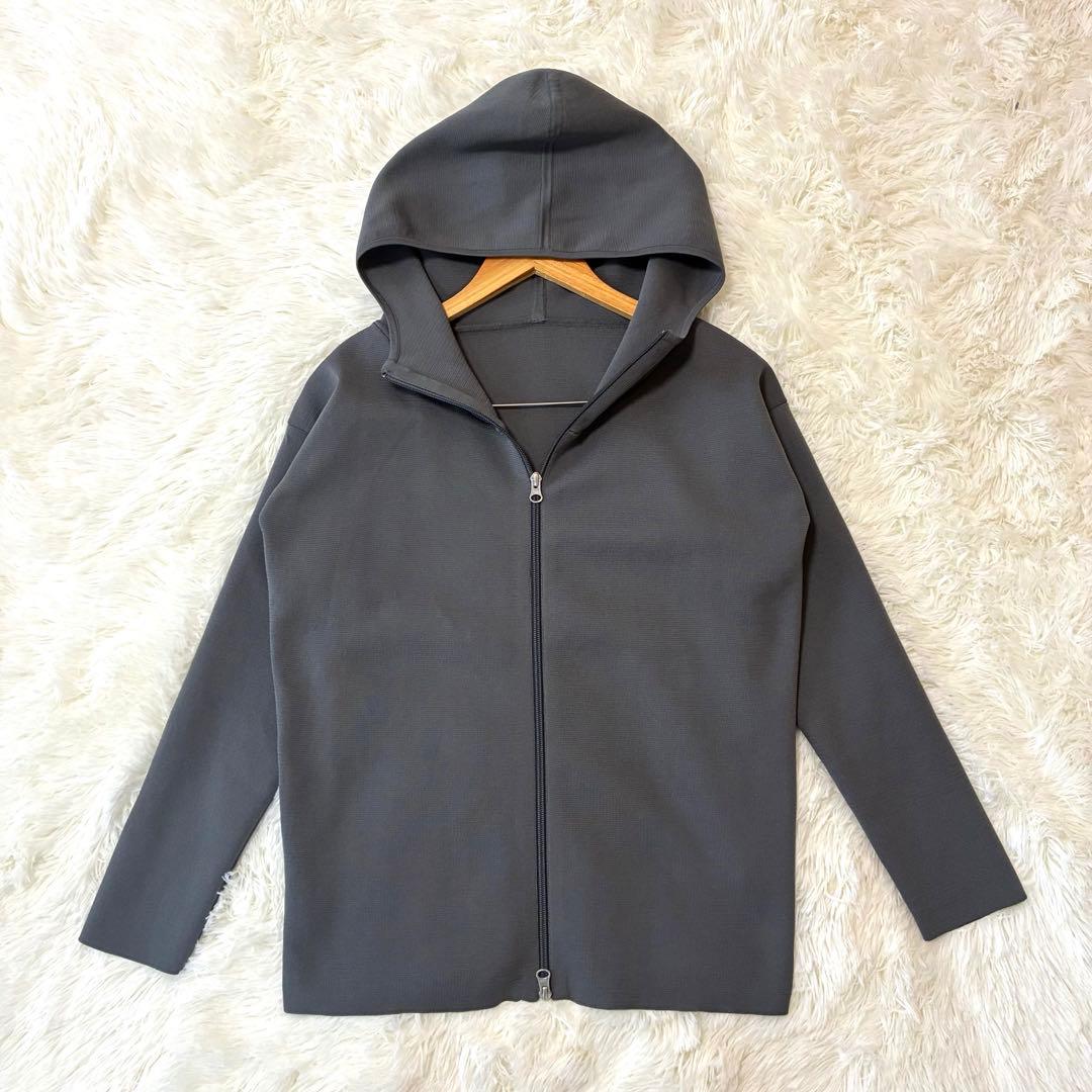 美品◆SOEJU　ソージュ　ミラノリブニットパーカー　GRAY Sサイズ