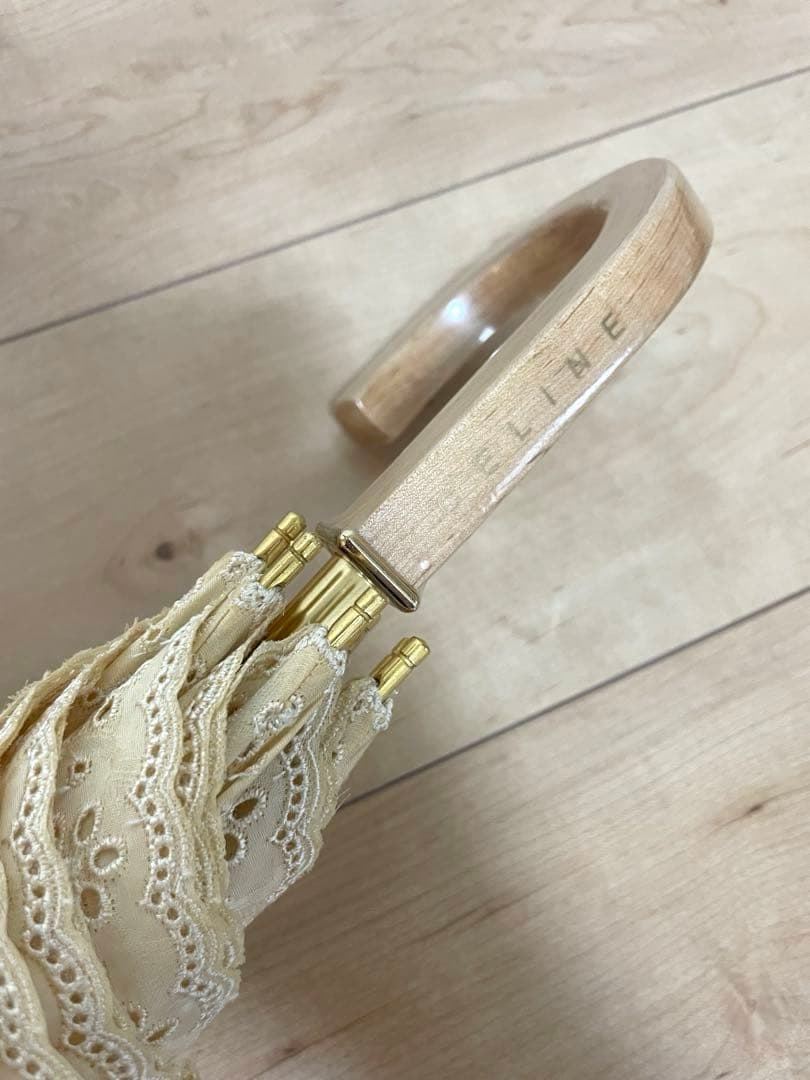 CELINE セリーヌ新品未使用　アイボリー日傘　レース装飾