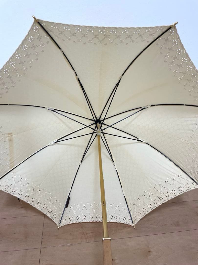 CELINE セリーヌ新品未使用　アイボリー日傘　レース装飾