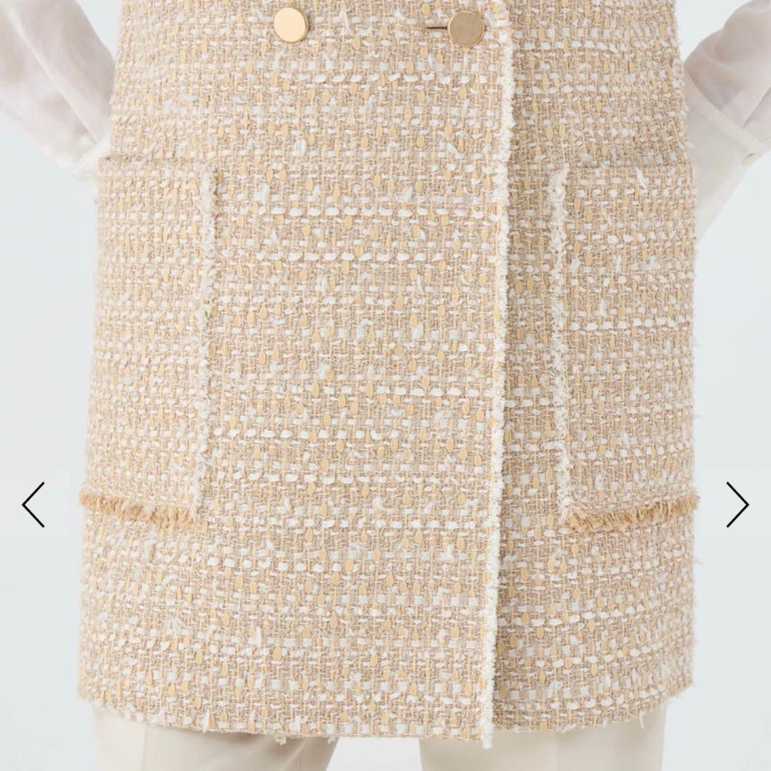 ✨2025未使用級✨BALLSEY　Coconutセミロングジレ　ツイード　36