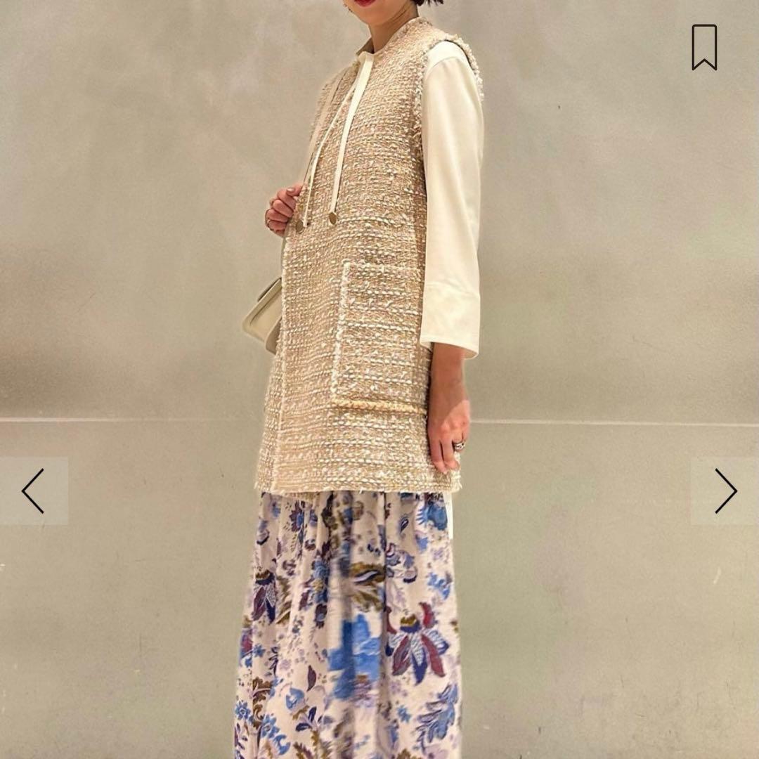 ✨2025未使用級✨BALLSEY　Coconutセミロングジレ　ツイード　36