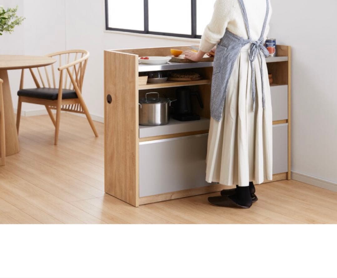 完成品 幅120cm キッチンカウンター｜ステンレストップ・たのメル便送料込