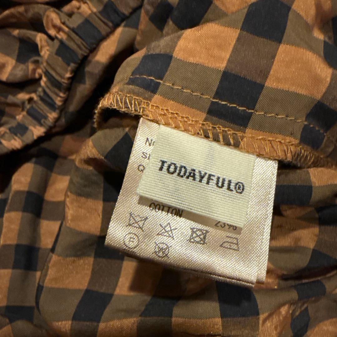 【美品】TODAYFUL GinghamcheckPuffBlouse