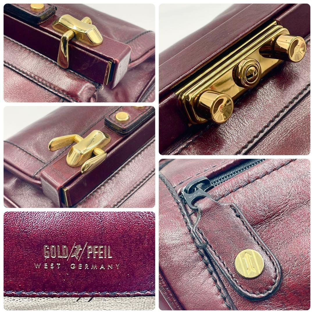 【美品】GOLD PFEIL ダレスバッグ ボルドー ボストンバッグ 大容量