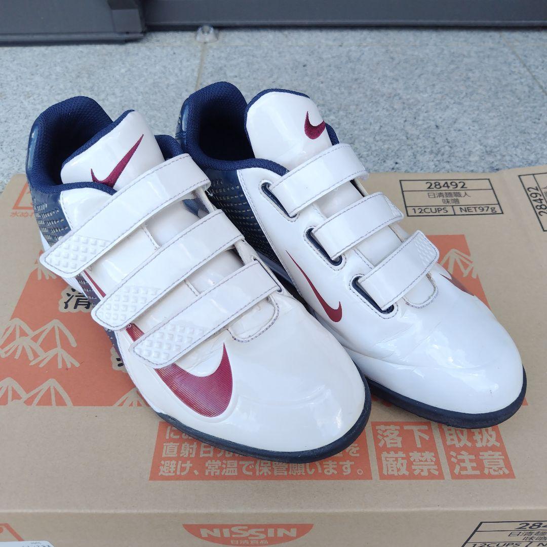 極美品‼️Nike 野球用トレシュー　28.0cm ホワイト/バーガンディ