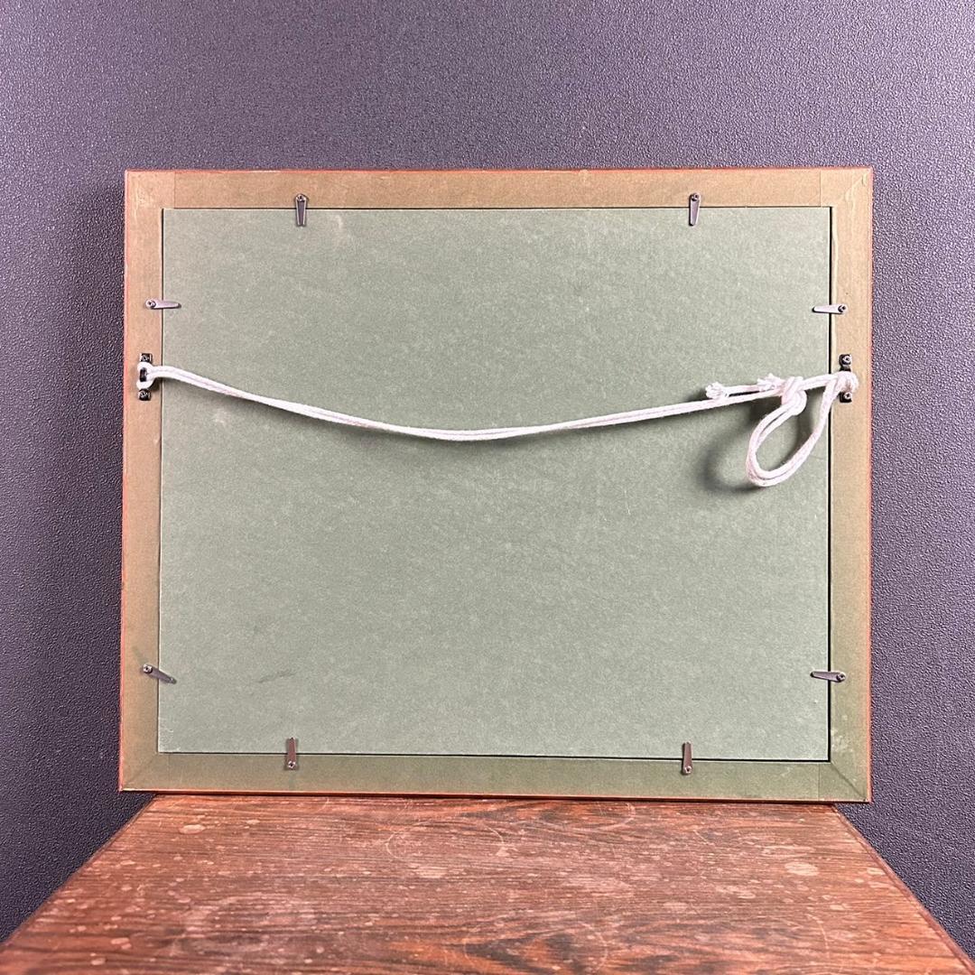 美品 牧野宗則「夜明け」木版画 1989年制作 直筆サイン入り お洒落な額装