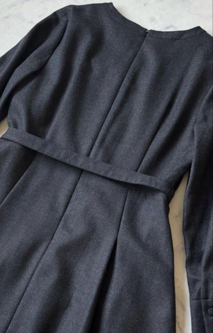 美品　23区　ウールジョーゼット フィットアンドフレア ワンピース　L 40