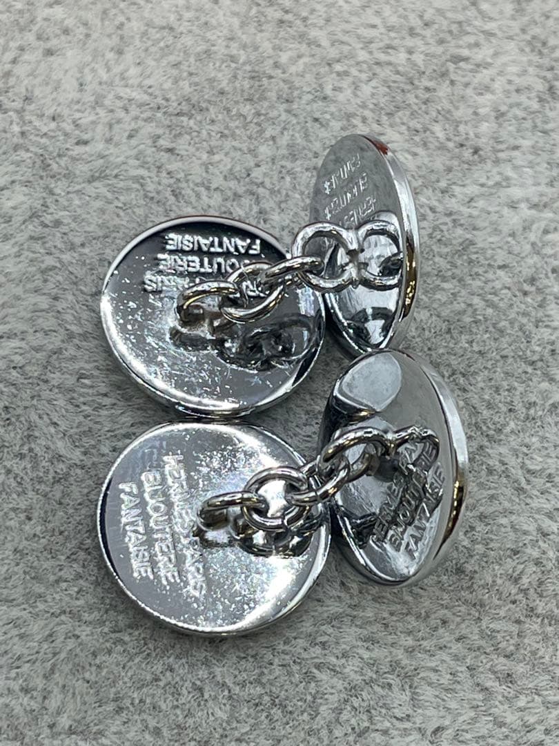 HERMES カフスリンクス カフスボタン セリエ シルバー金具 箱付き
