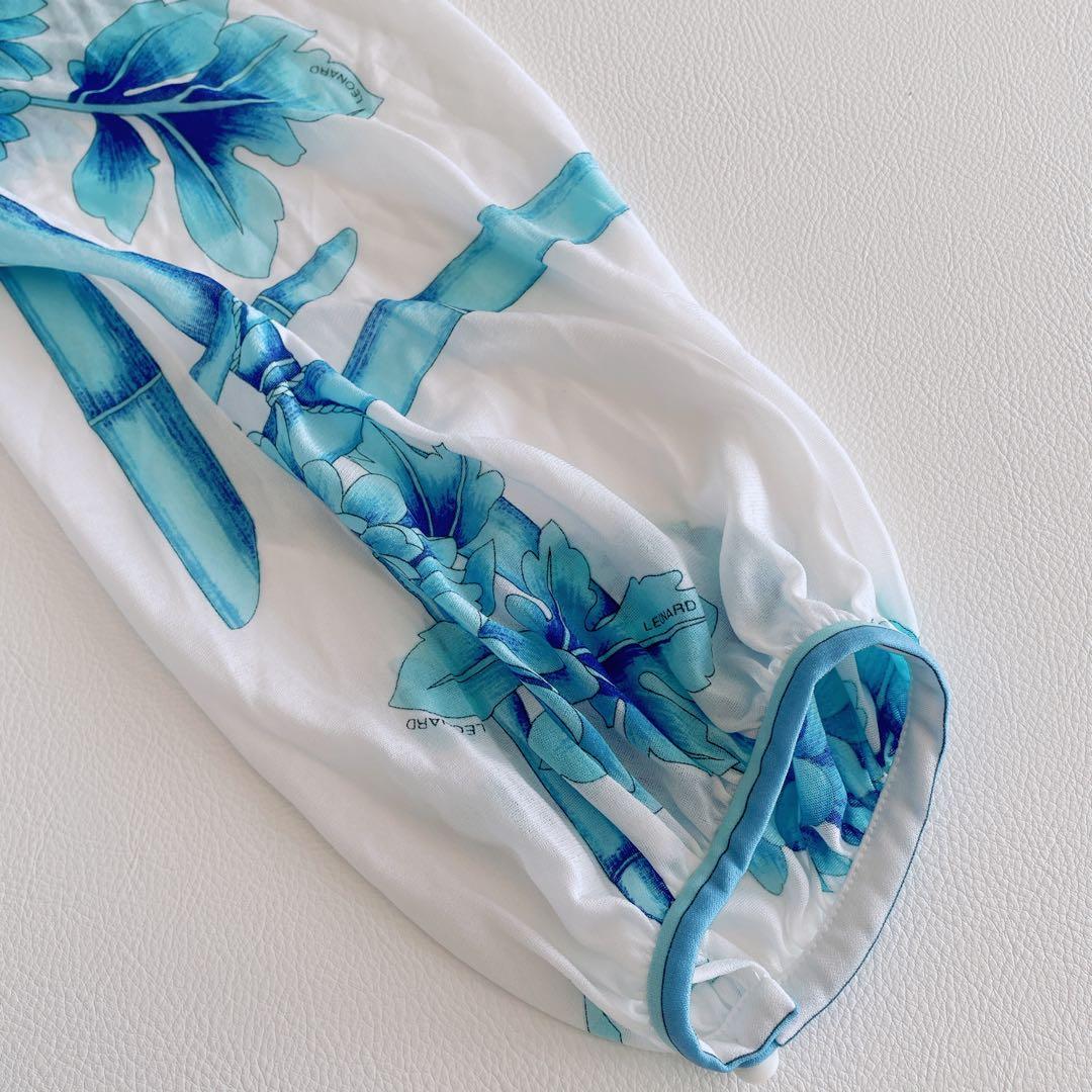 美品✨LEONARD レオナール カンカン 総柄 花ダリア チュニック　長袖