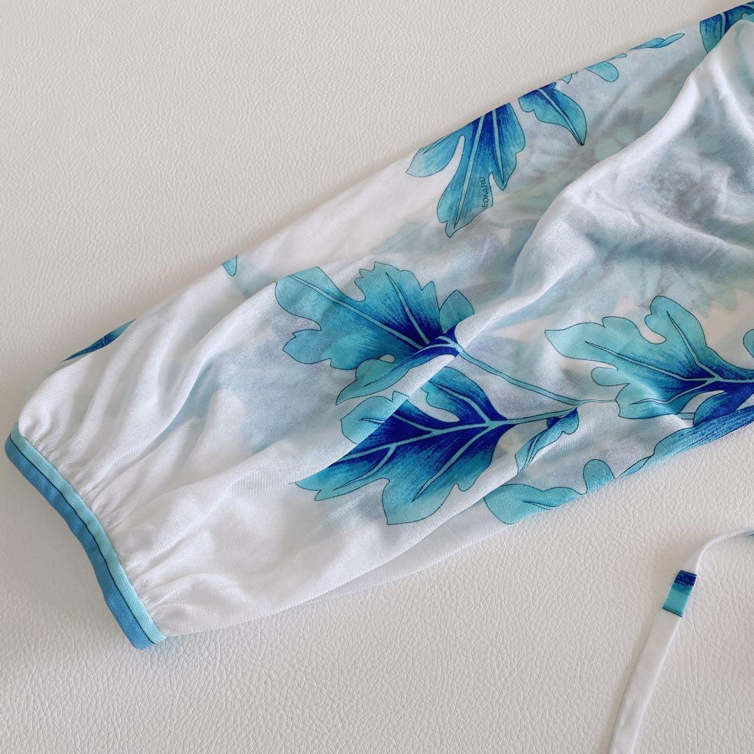 美品✨LEONARD レオナール カンカン 総柄 花ダリア チュニック　長袖