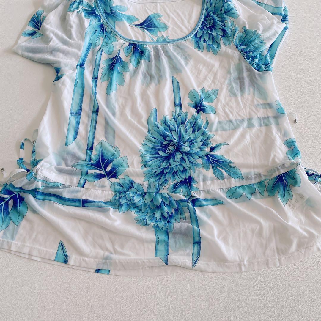 美品✨LEONARD レオナール カンカン 総柄 花ダリア チュニック　長袖