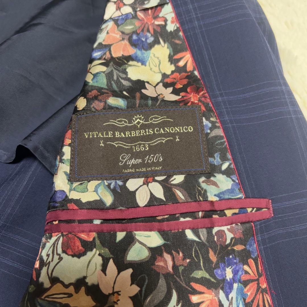 【美品】Paul Smith テーラードジャケット カノニコ　裏地花柄 L 紺色