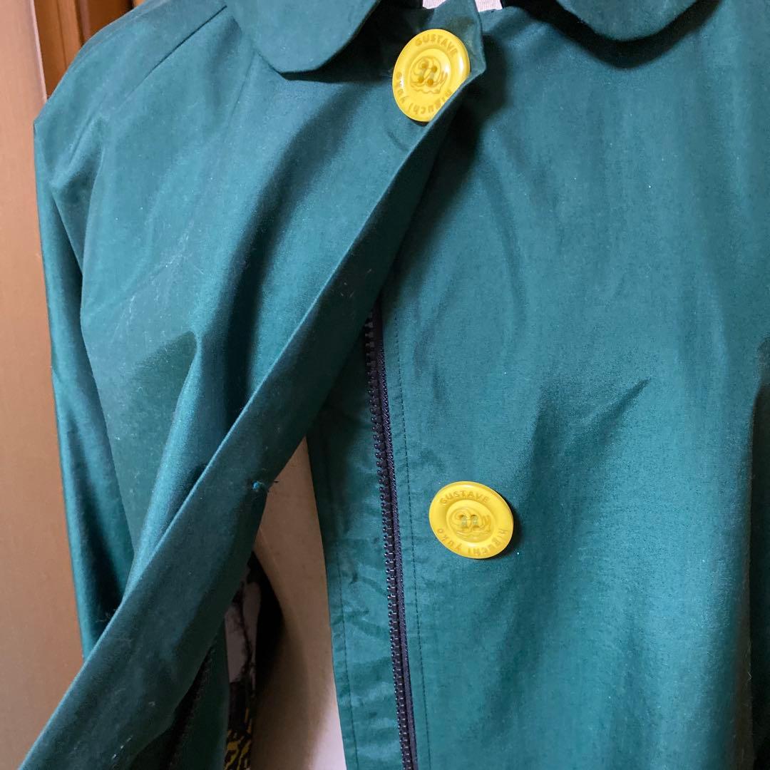 ヒグチユウコ ギュスターヴ カミナリ様 レインコート グリーン M