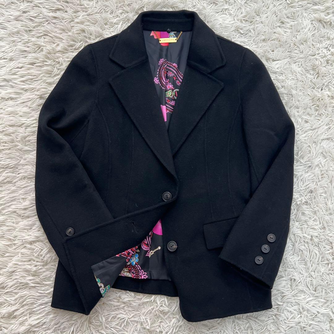 レオナール LEONARD カシミヤ100 テーラード 花柄 ジャケット