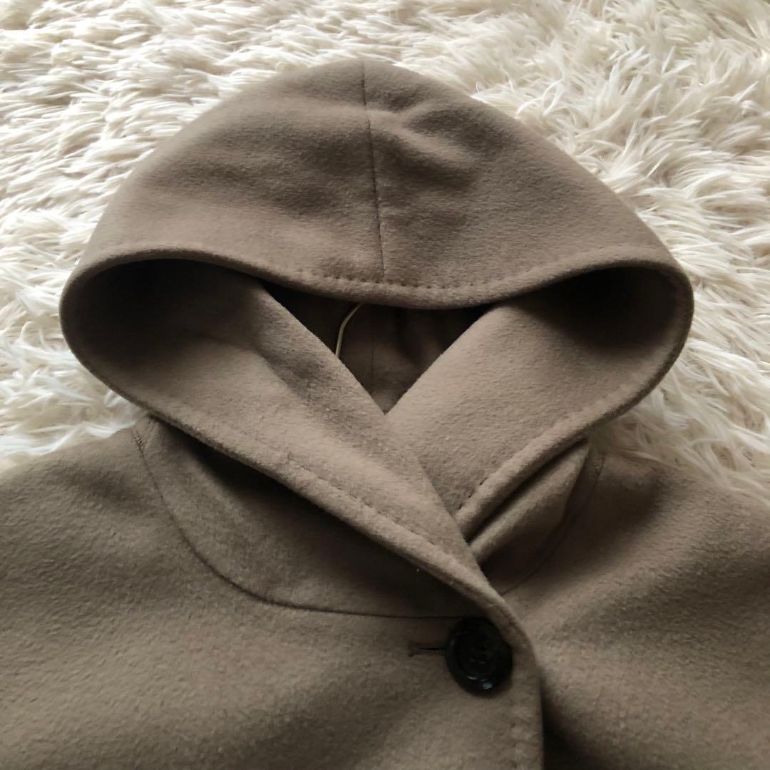 23区【40】ロロピアーナ　ヘリテージ　フーディッドウールコート　カーキブラウン