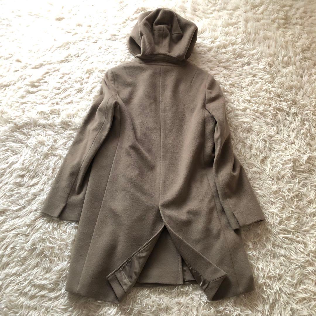 23区【40】ロロピアーナ　ヘリテージ　フーディッドウールコート　カーキブラウン