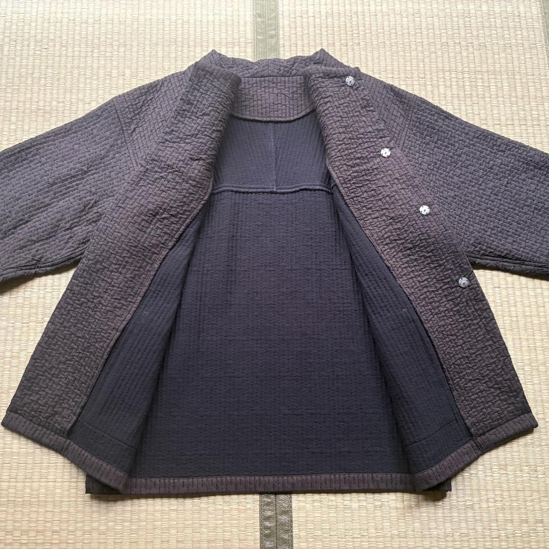 MITTAN 中わた刺し子織ジャケット 黒茶 サイズ3