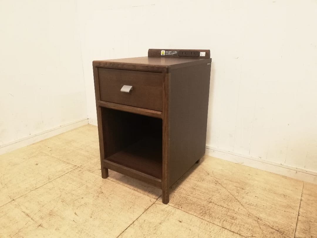 美品 カリモク家具 モダン ナイトテーブル モカブラウン AU8450