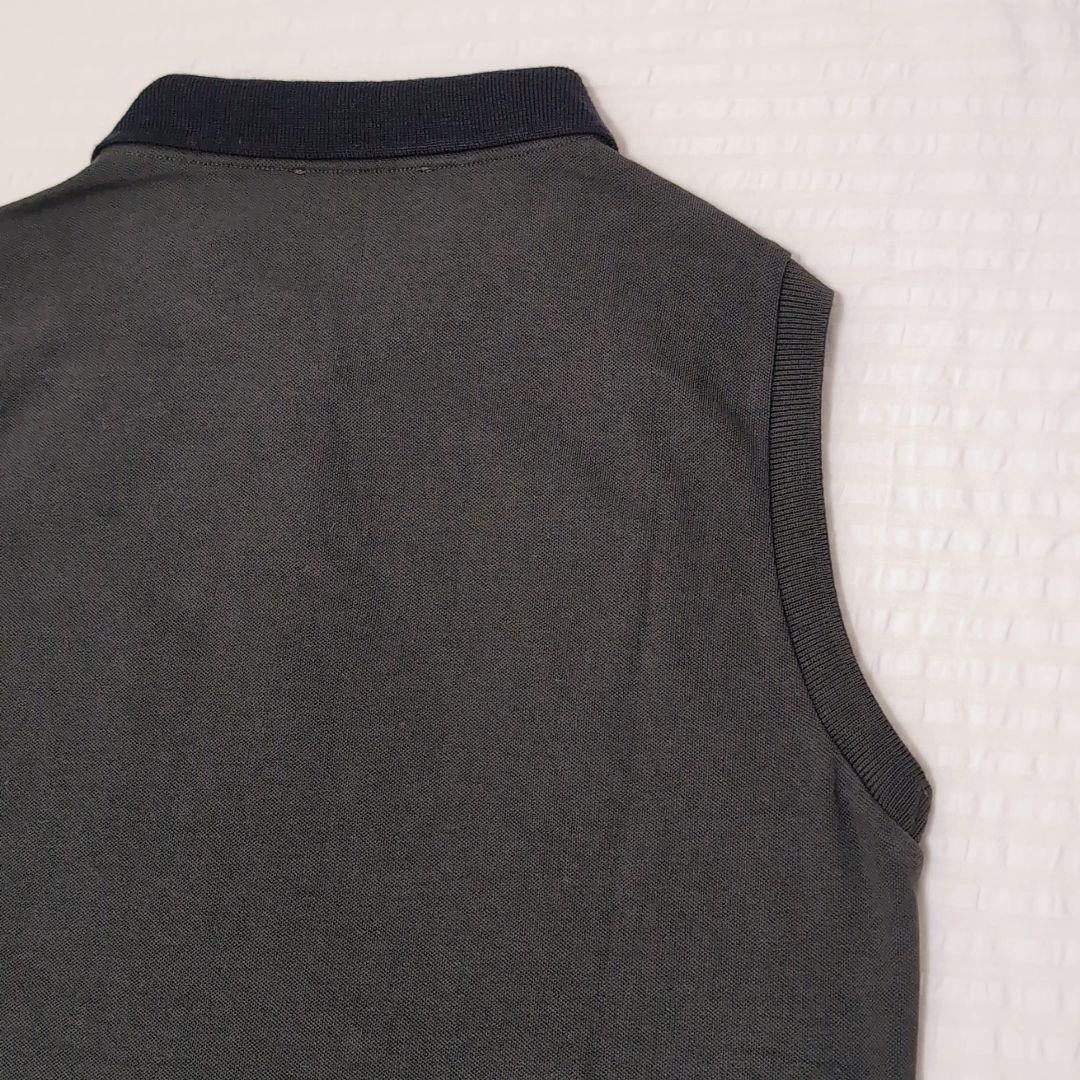 PRADA ノースリーブポロシャツ カーキ×ブラック　S