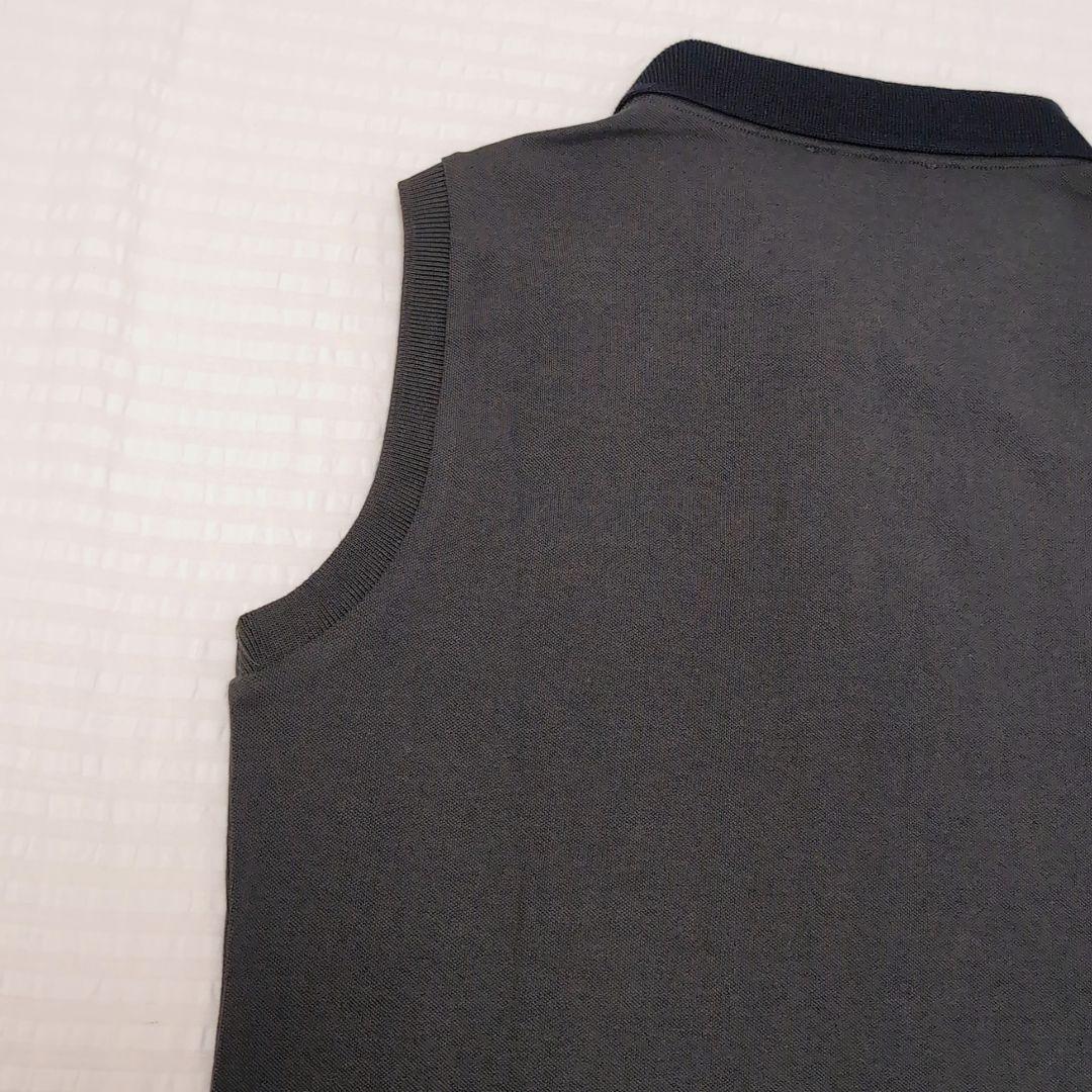 PRADA ノースリーブポロシャツ カーキ×ブラック　S