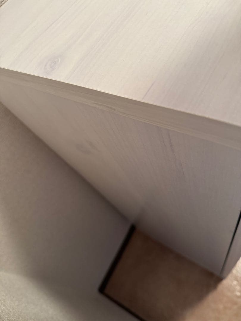 ニトリ　木製シューズラック ミラー付きライトグレー