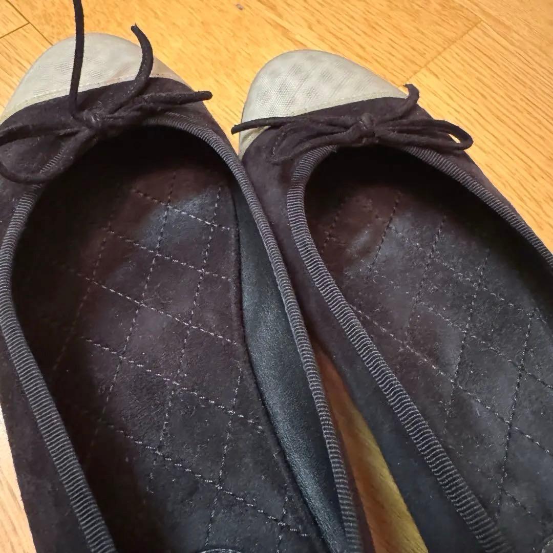 【美品】CHANEL シャネル バレエシューズ 35 黒