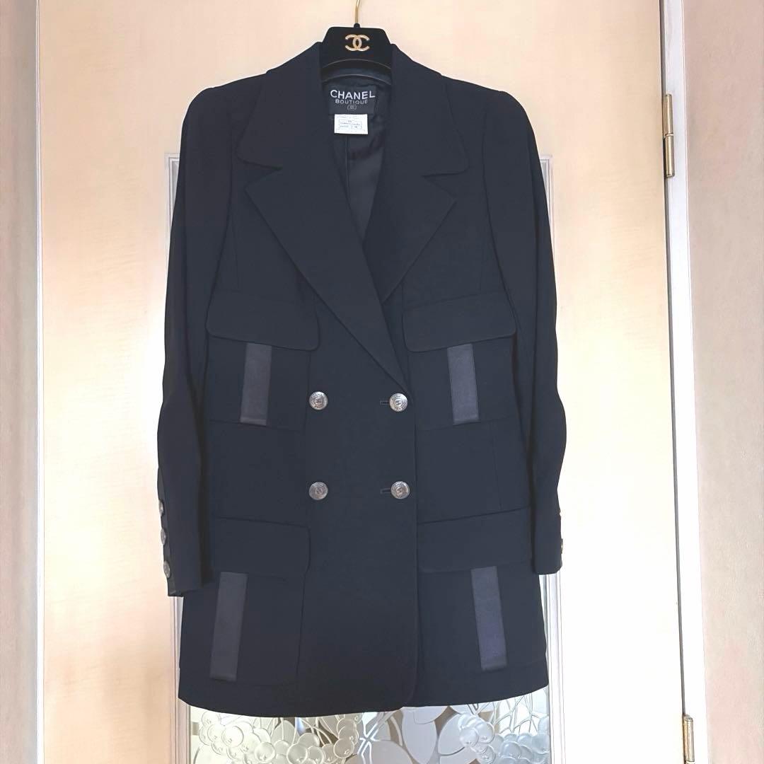 シャネル黒ジャケット　（ほとんど未使用❗️）ゆったりサイズ