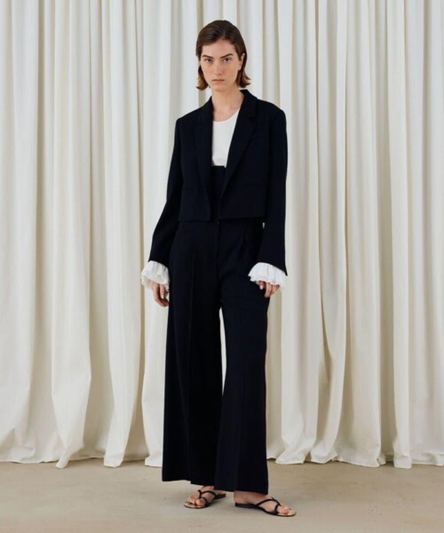 即完売品　DES PRES ウールジョーゼットクロップドジャケット