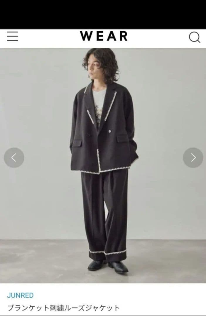 新品 JUNRED 刺繡ジャケットＭ 上下セット